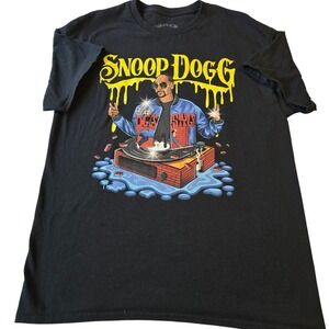 Snoop Dogg Death Row Records Graphic T Shirt Black Short Sleeve Mens‎ Size L